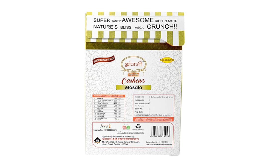 Anjani Superfoods Cashews Masala    Box  250 grams